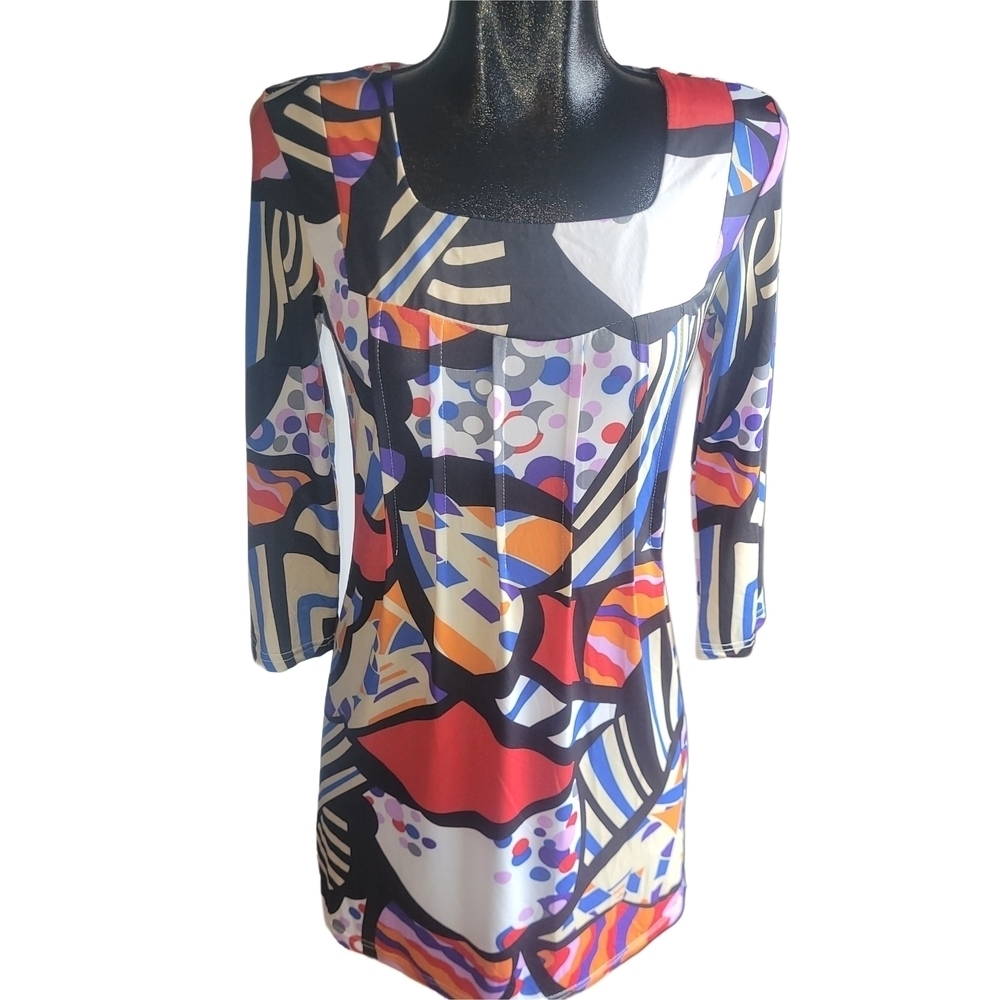 Adore Mid-length Dress In A Colorful Abstract Print